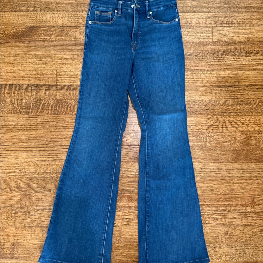 Good American Deep Blue Boot Cut Jeans